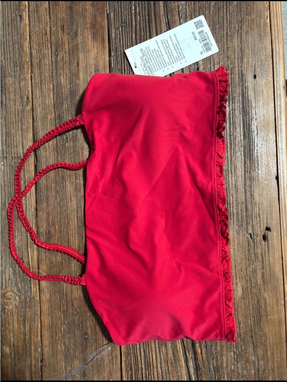 lululemon athletica Red Ruffle Hem Sports Bra